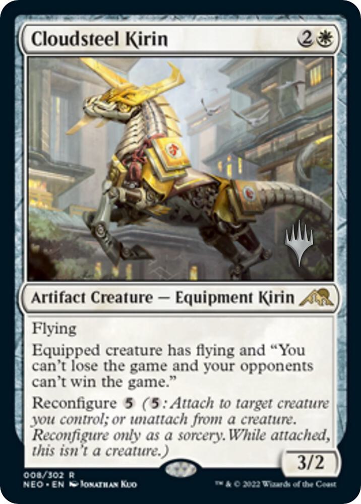Cloudsteel Kirin 8 card from Promo Pack: Kamigawa: Neon Dynasty