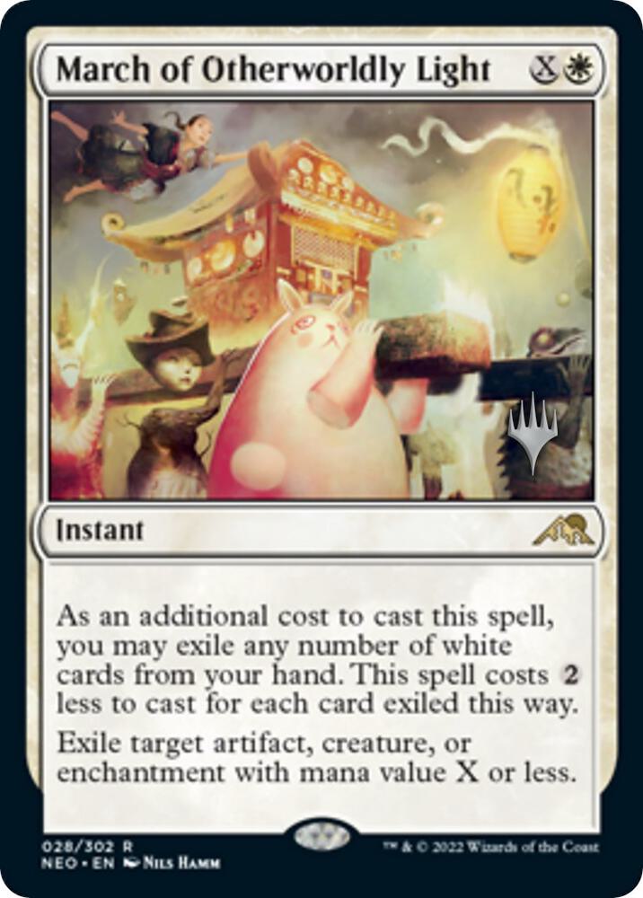 March of Otherworldly Light 28 card from Promo Pack: Kamigawa: Neon Dynasty