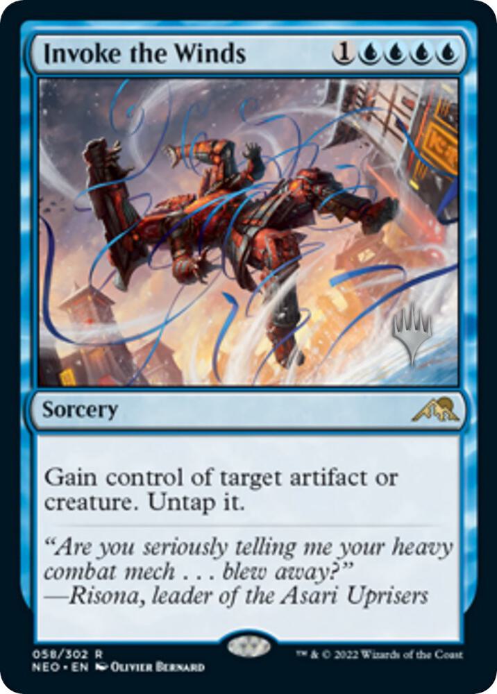 Invoke the Winds 58 card from Promo Pack: Kamigawa: Neon Dynasty