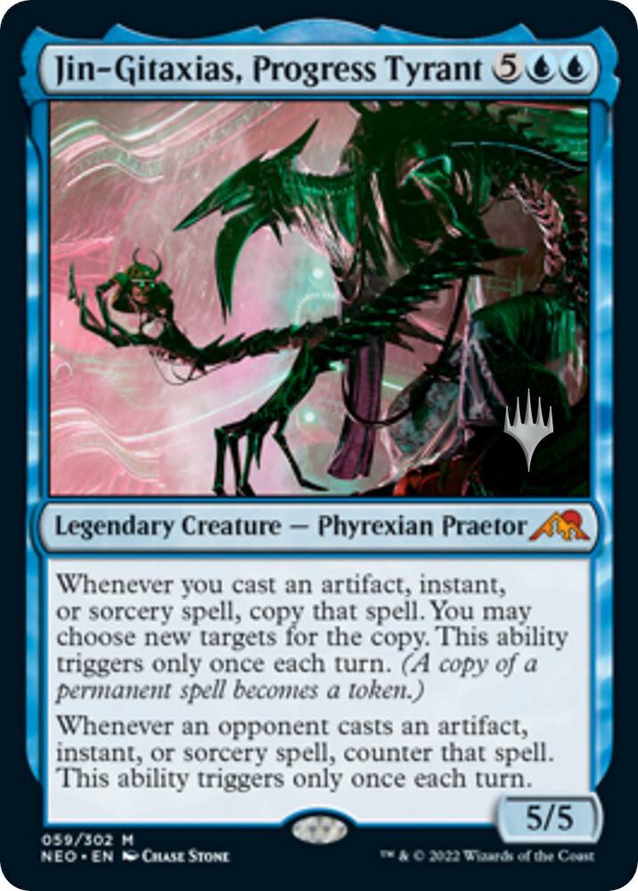 Jin-Gitaxias, Progress Tyrant 59 card from Promo Pack: Kamigawa: Neon Dynasty