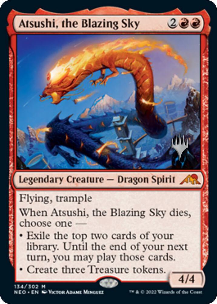 Atsushi, the Blazing Sky 134 card from Promo Pack: Kamigawa: Neon Dynasty