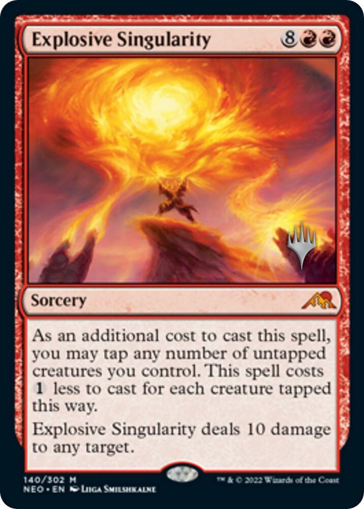 Explosive Singularity 140 card from Promo Pack: Kamigawa: Neon Dynasty
