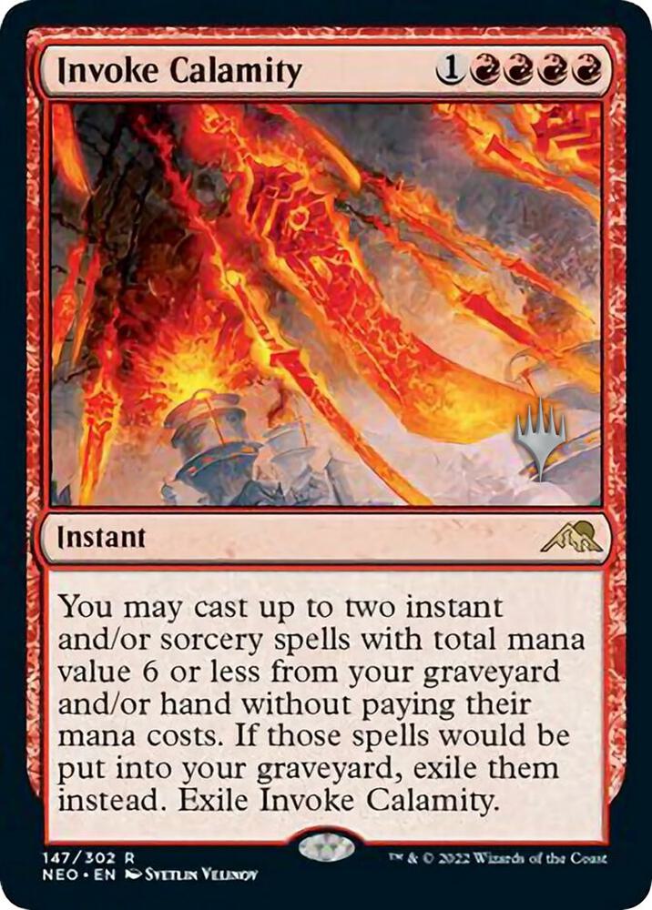 Invoke Calamity 147 card from Promo Pack: Kamigawa: Neon Dynasty