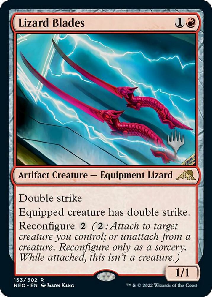Lizard Blades 153 card from Promo Pack: Kamigawa: Neon Dynasty
