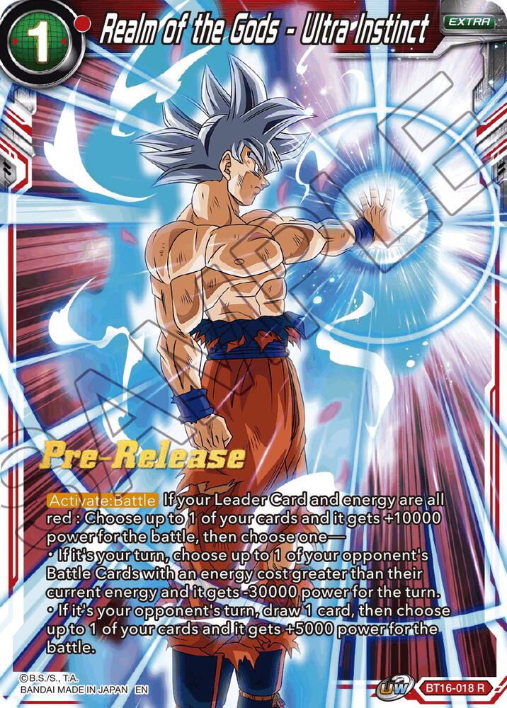 Realm of the Gods - Ultra Instinct BT16-018 card from Realm of the Gods Pre-Release Cards