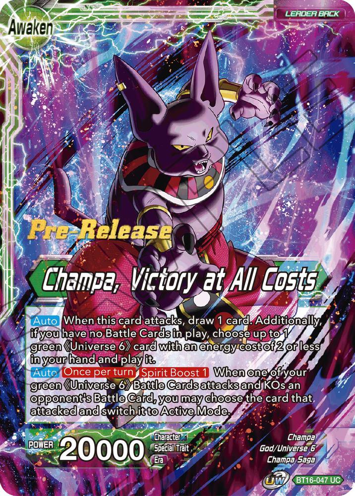 Champa // Champa, Victory at All Costs BT16-047 card from Realm of the Gods Pre-Release Cards