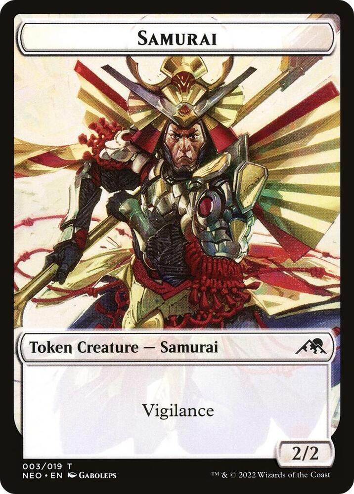 Samurai (003) // Treasure Double-sided Token 3 // 17 card from Kamigawa: Neon Dynasty