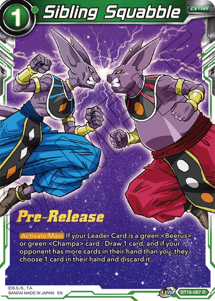 Sibling Squabble BT16-067 card from Realm of the Gods Pre-Release Cards