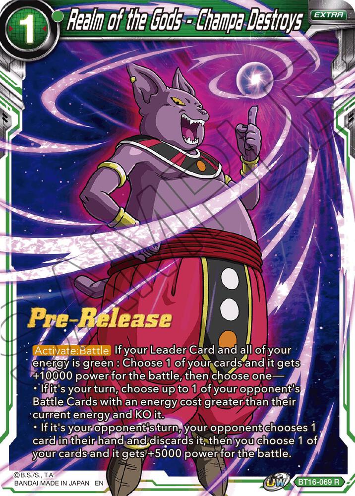 Realm of the Gods - Champa Destroys BT16-069 card from Realm of the Gods Pre-Release Cards