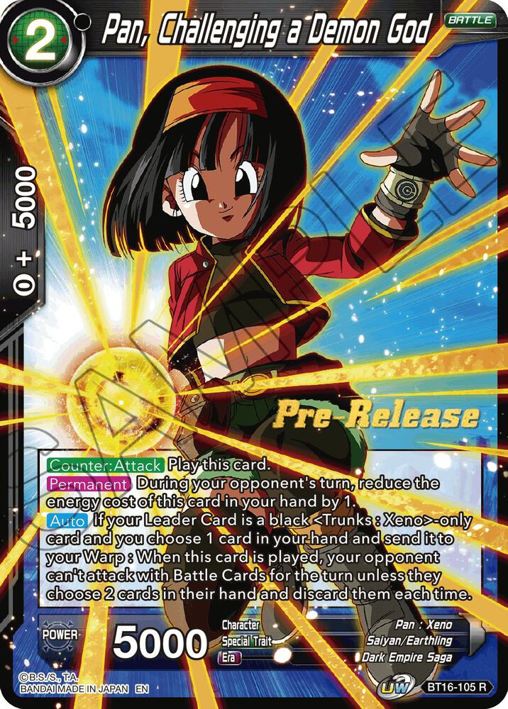 Pan, Challenging a Demon God BT16-105 card from Realm of the Gods Pre-Release Cards