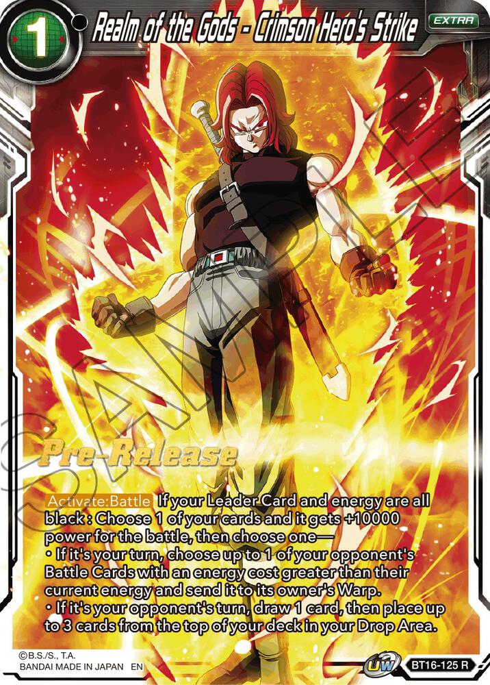 Realm of the Gods - Crimson Hero's Strike BT16-125 card from Realm of the Gods Pre-Release Cards