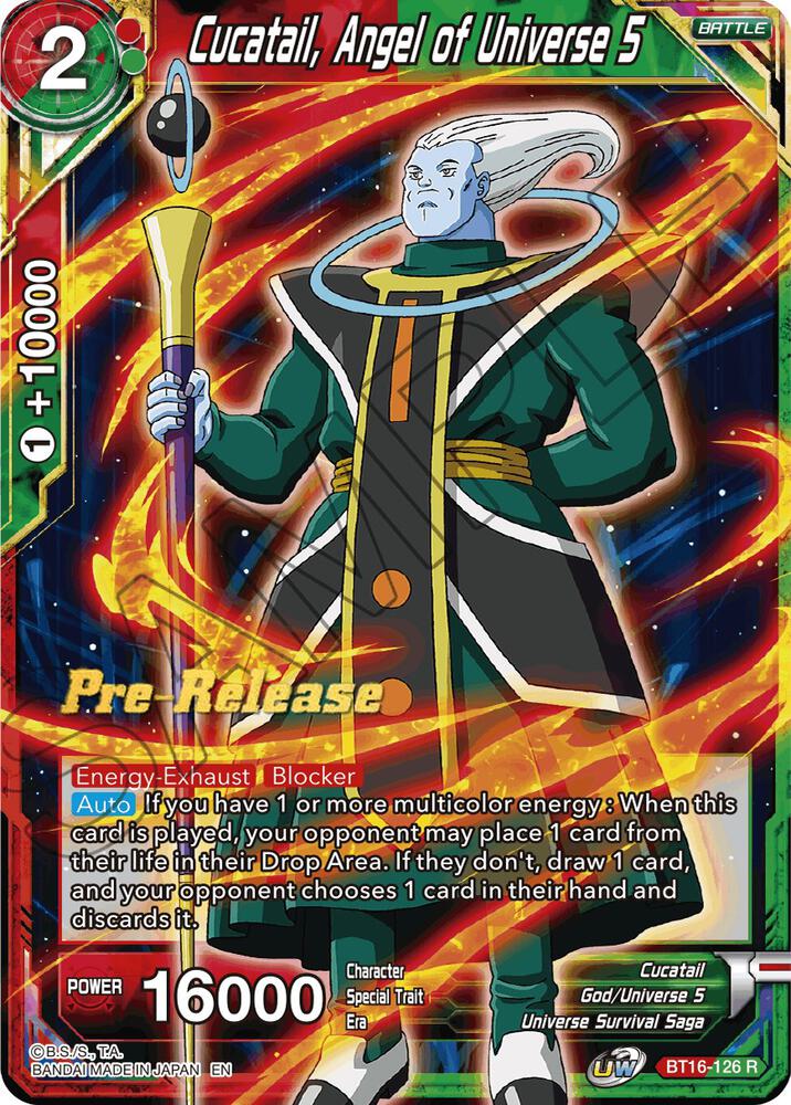 Cucatail, Angel of Universe 5 BT16-126 card from Realm of the Gods Pre-Release Cards