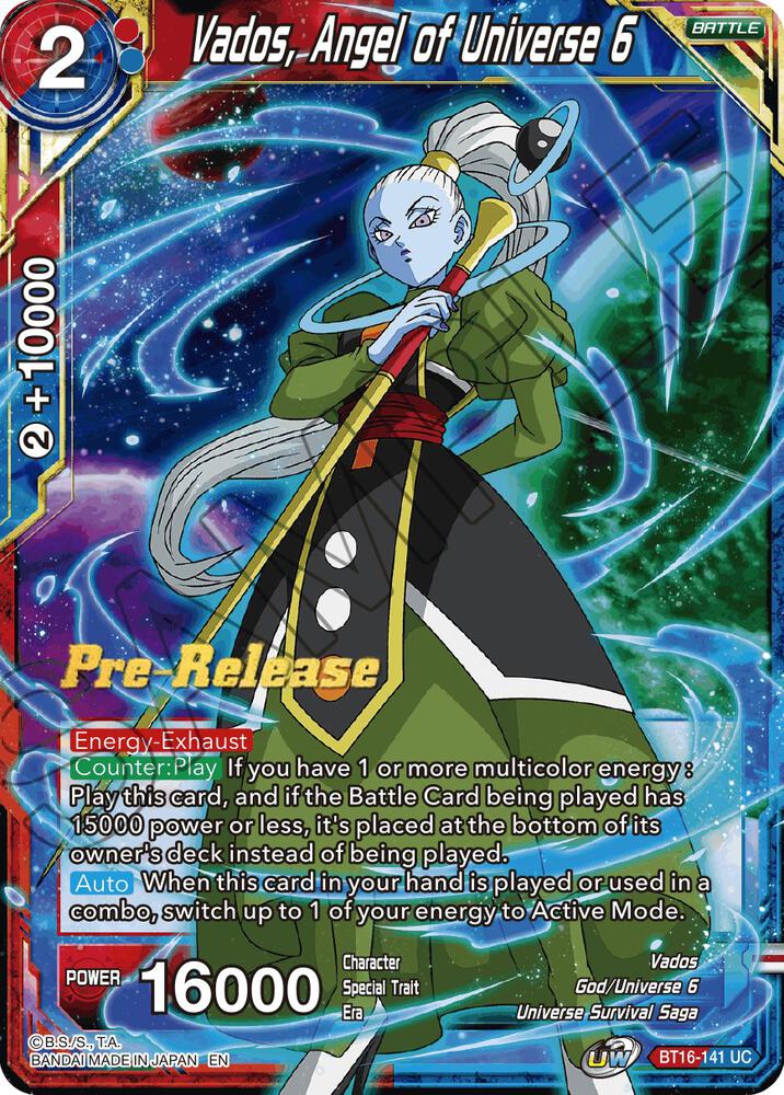 Vados, Angel of the Universe 6 BT16-141 card from Realm of the Gods Pre-Release Cards