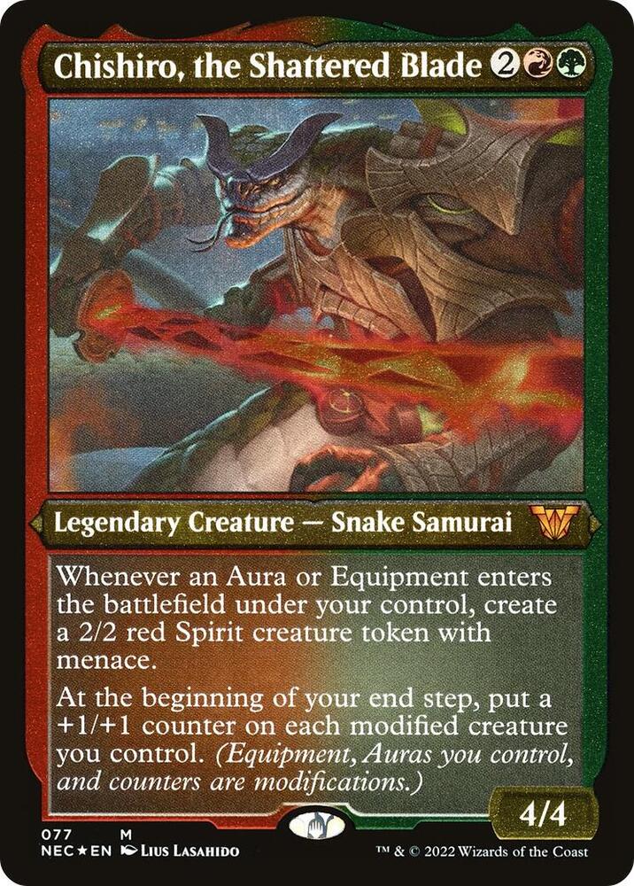 Chishiro, the Shattered Blade (Display Commander) - Thick Stock 77 card from Commander: Kamigawa: Neon Dynasty