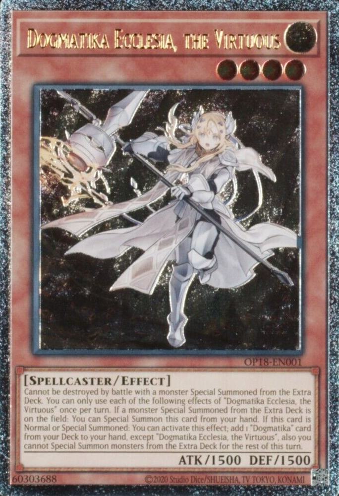 Dogmatika Ecclesia, the Virtuous (UTR) OP18-EN001 card from OTS Tournament Pack 18