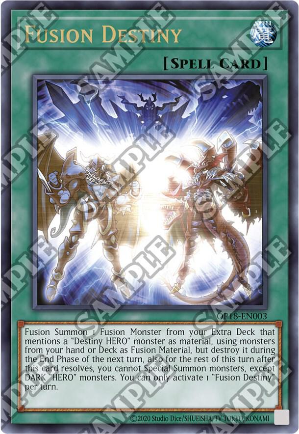 Fusion Destiny (UTR) OP18-EN003 card from OTS Tournament Pack 18