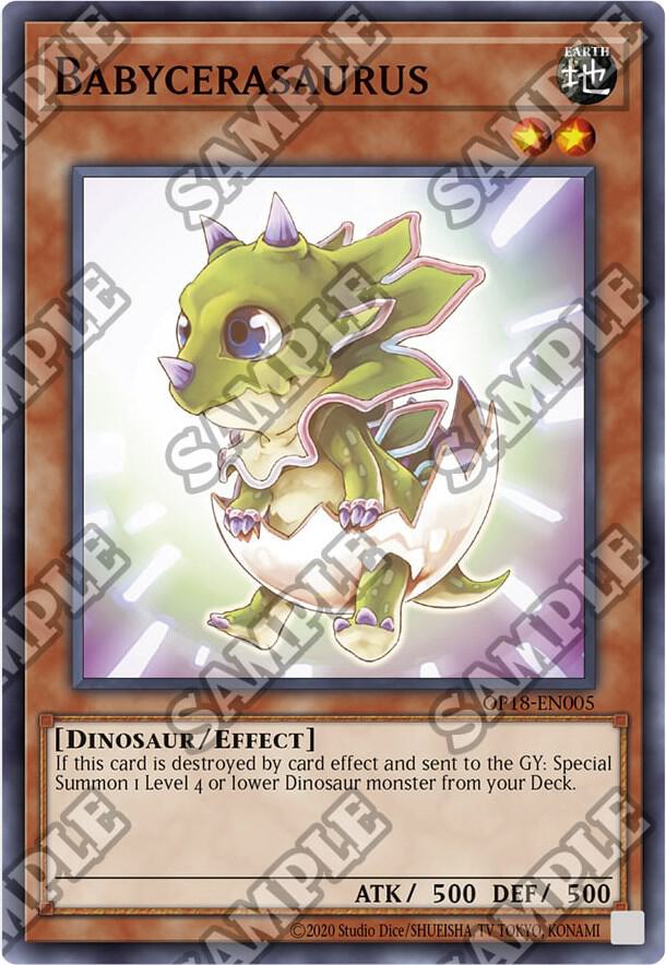 Babycerasaurus OP18-EN005 card from OTS Tournament Pack 18