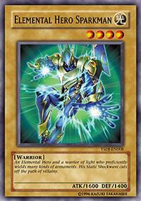 Elemental HERO Sparkman YSDJ-EN008 card from Starter Deck: Jaden Yuki