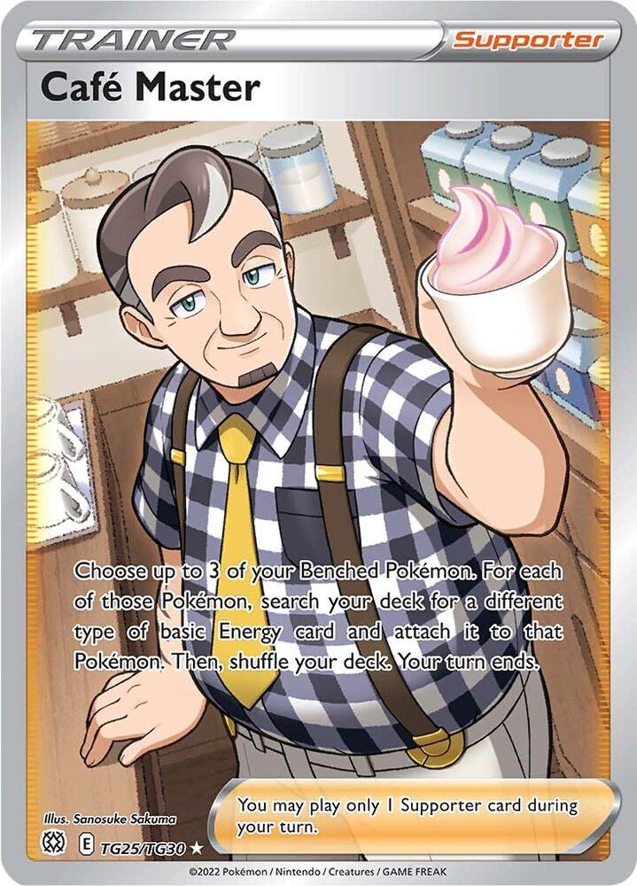 Cafe Master TG25/TG30 card from SWSH09: Brilliant Stars Trainer Gallery