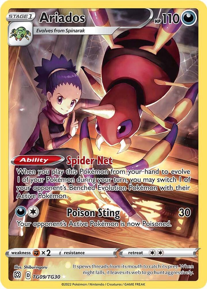 Ariados TG09/TG30 card from SWSH09: Brilliant Stars Trainer Gallery