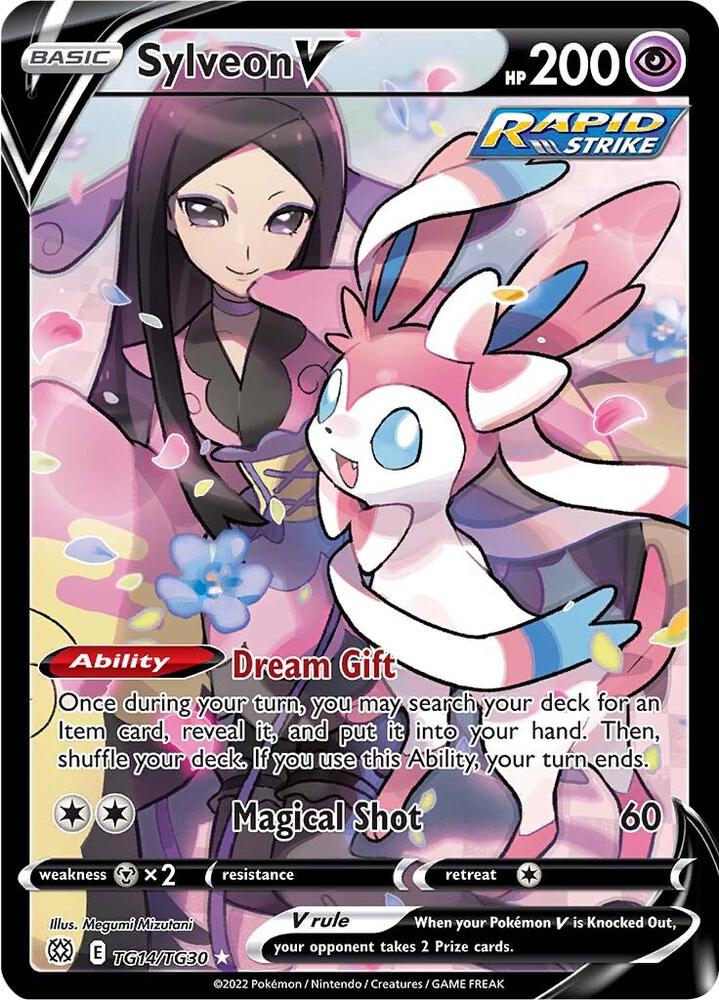 Sylveon V TG14/TG30 card from SWSH09: Brilliant Stars Trainer Gallery