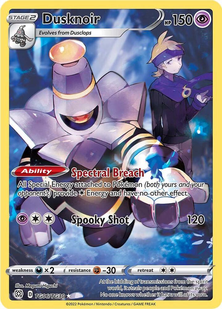 Dusknoir TG06/TG30 card from SWSH09: Brilliant Stars Trainer Gallery
