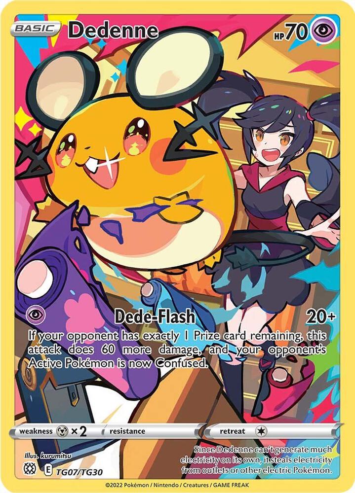 Dedenne TG07/TG30 card from SWSH09: Brilliant Stars Trainer Gallery