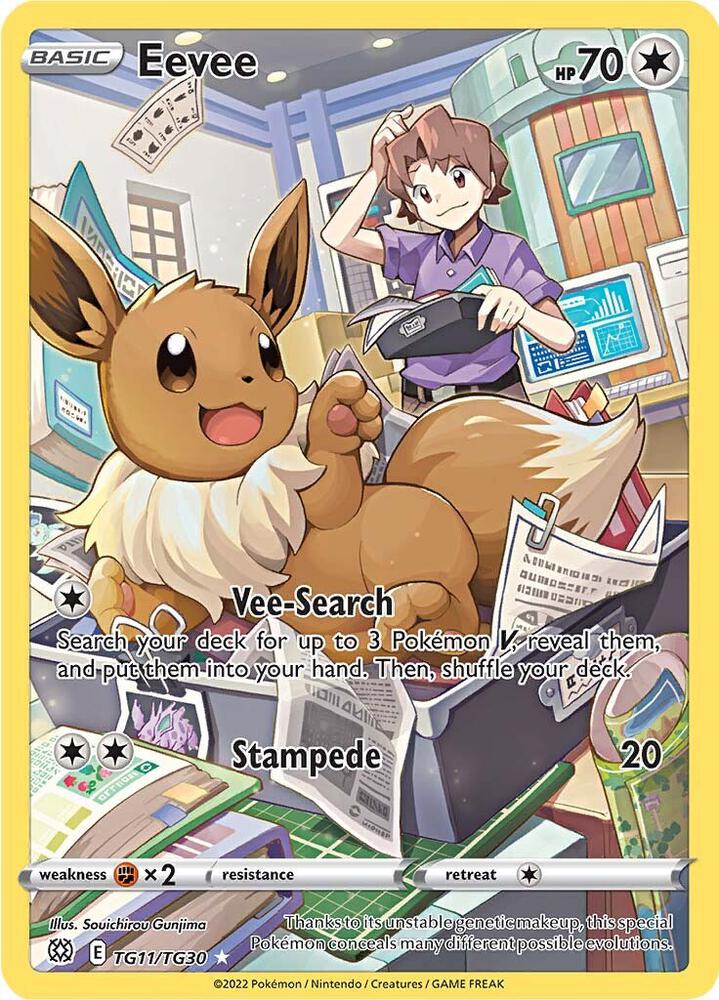 Eevee TG11/TG30 card from SWSH09: Brilliant Stars Trainer Gallery