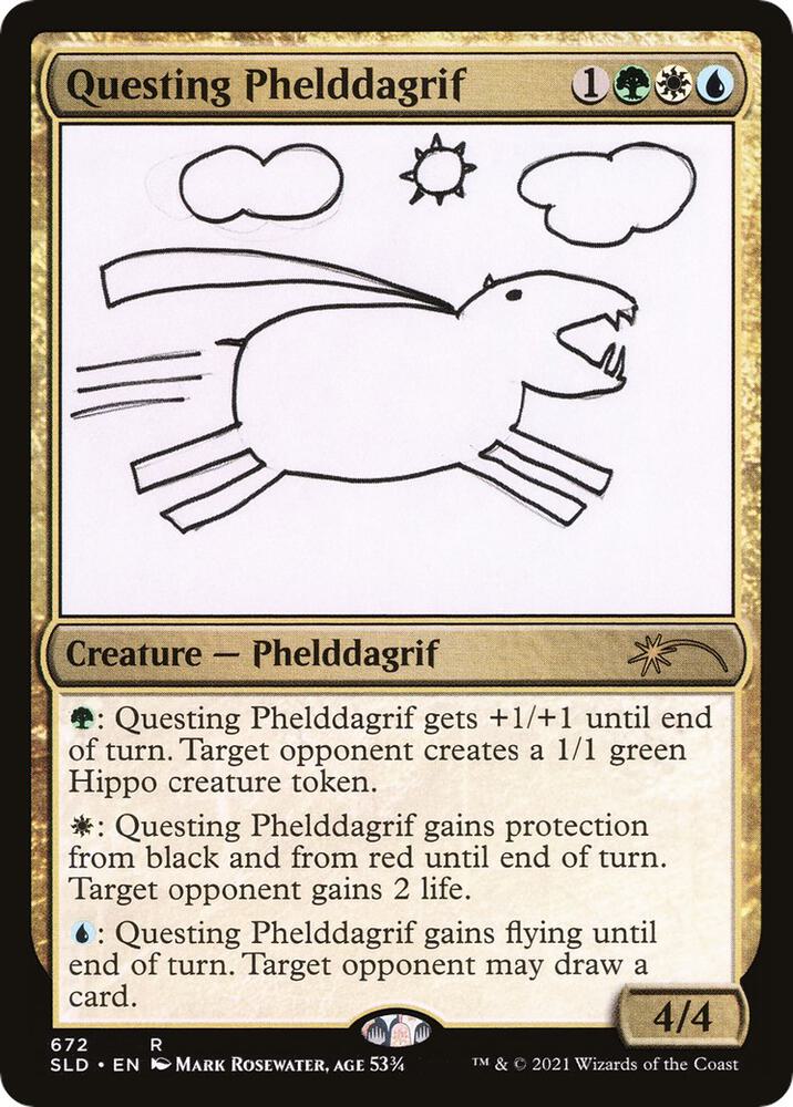 Questing Phelddagrif 672 card from Secret Lair Drop Series