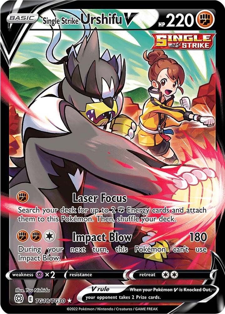 Single Strike Urshifu V TG18/TG30 card from SWSH09: Brilliant Stars Trainer Gallery