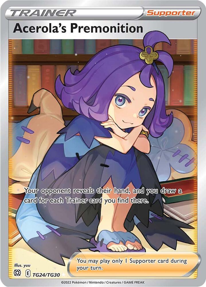 Acerola's Premonition TG24/TG30 card from SWSH09: Brilliant Stars Trainer Gallery