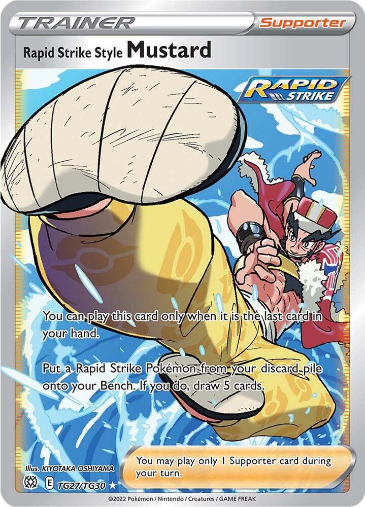 Rapid Strike Style Mustard TG27/TG30 card from SWSH09: Brilliant Stars Trainer Gallery