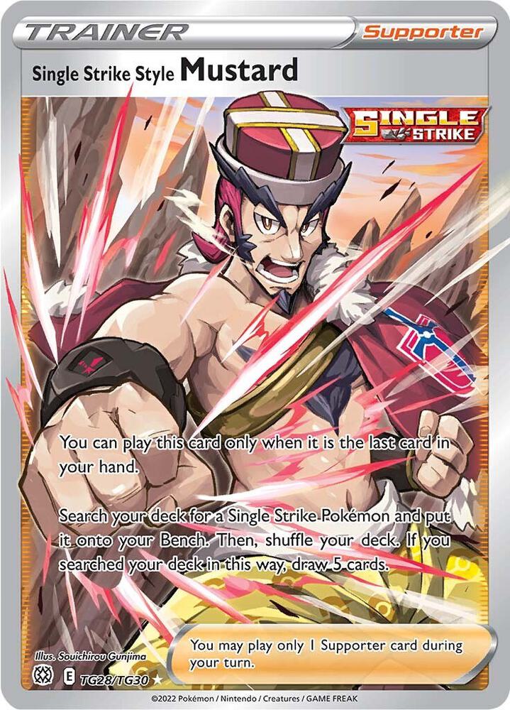 Single Strike Style Mustard TG28/TG30 card from SWSH09: Brilliant Stars Trainer Gallery