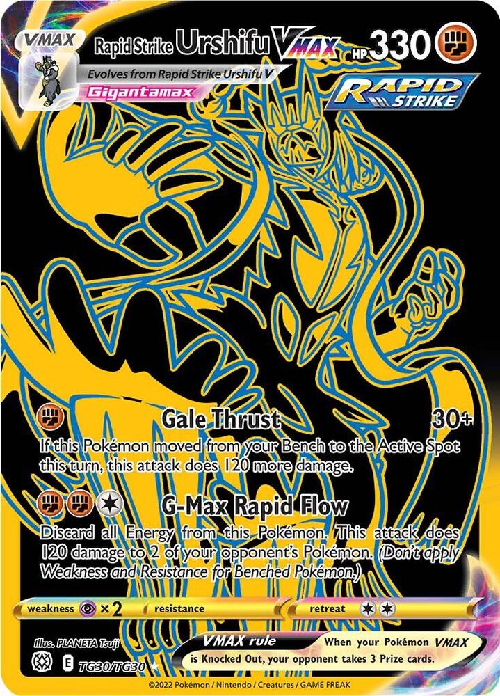 Rapid Strike Urshifu VMAX (Secret) TG30/TG30 card from SWSH09: Brilliant Stars Trainer Gallery