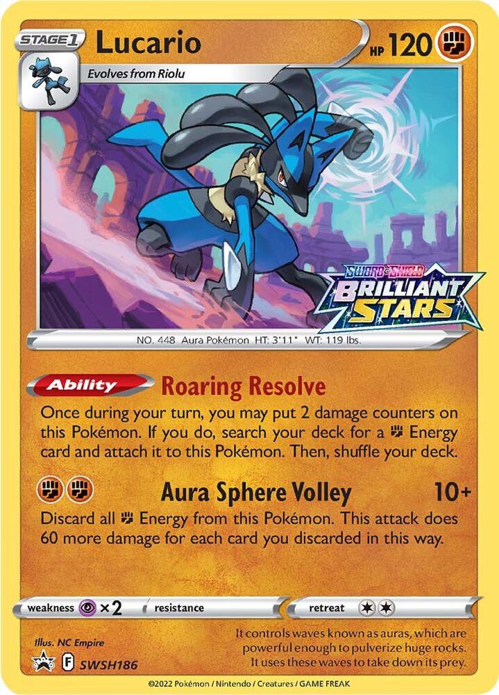 Lucario SWSH186 card from SWSH: Sword & Shield Promo Cards