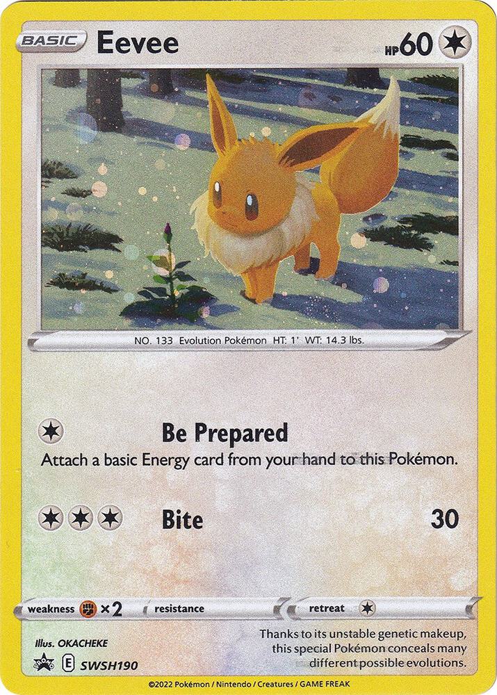 Eevee SWSH190 card from SWSH: Sword & Shield Promo Cards