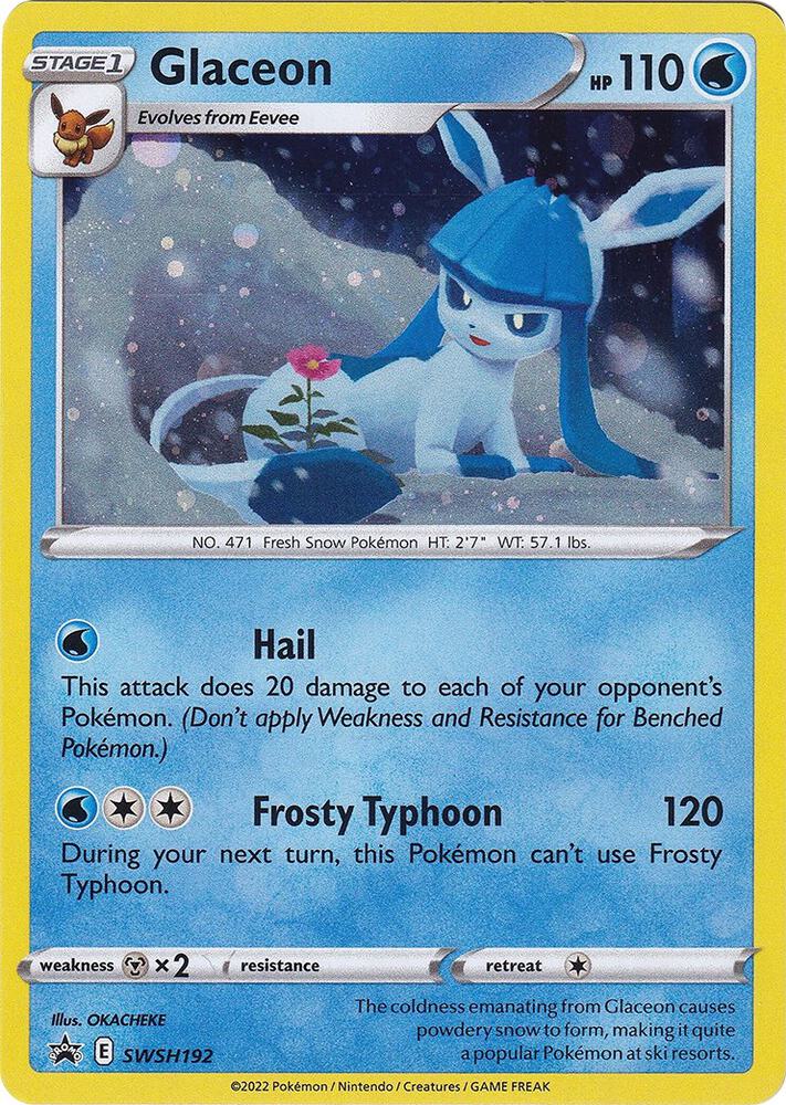 Glaceon SWSH192 card from SWSH: Sword & Shield Promo Cards