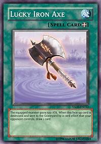 Lucky Iron Axe YSDJ-EN032 card from Starter Deck: Jaden Yuki