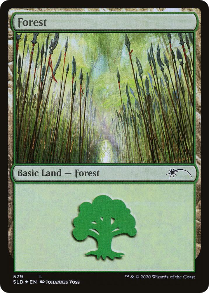 Forest 579 card from Secret Lair Drop Series