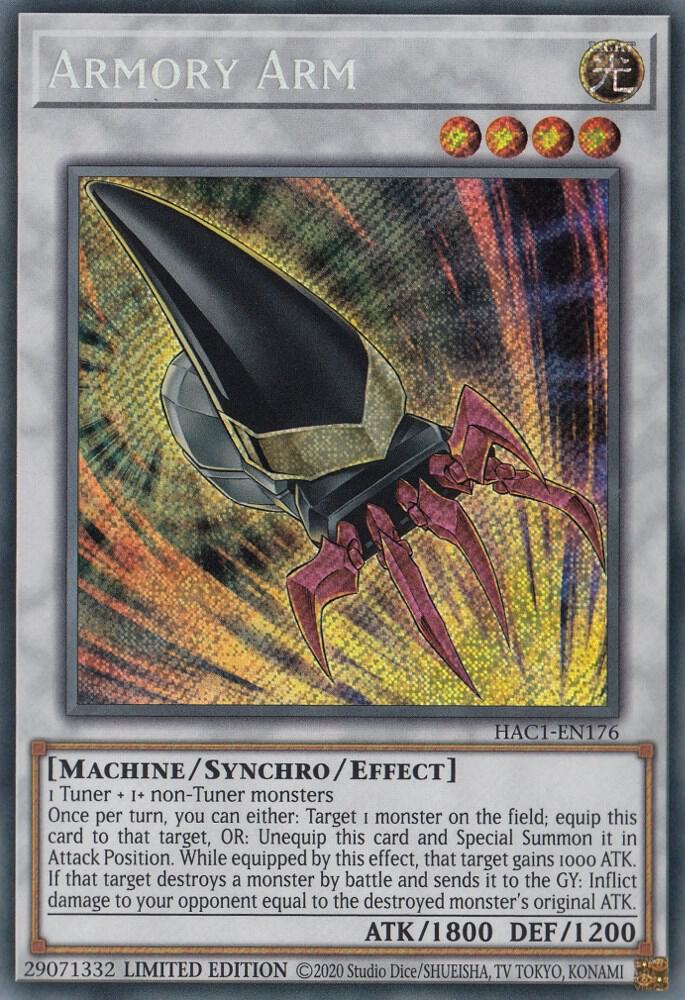 Armory Arm HAC1-EN176 card from Hidden Arsenal: Chapter 1
