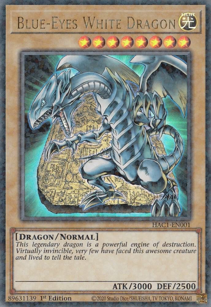 Blue-Eyes White Dragon (Duel Terminal) HAC1-EN001 card from Hidden Arsenal: Chapter 1