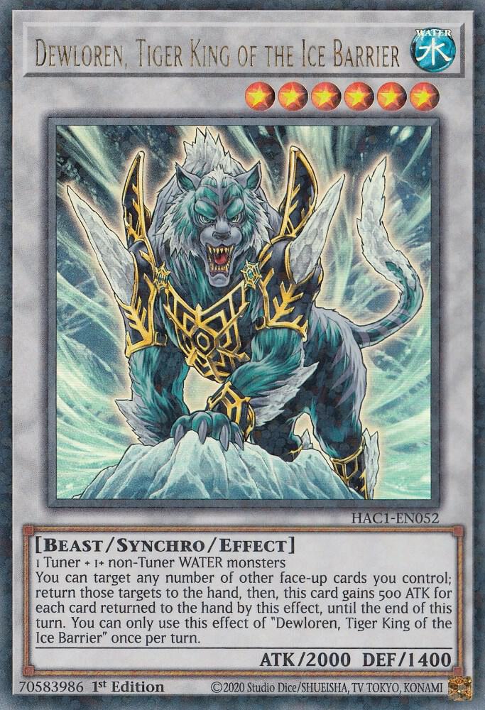 Dewloren, Tiger King of the Ice Barrier (Duel Terminal) HAC1-EN052 card from Hidden Arsenal: Chapter 1