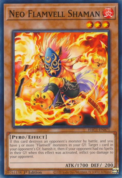 Neo Flamvell Shaman HAC1-EN071 card from Hidden Arsenal: Chapter 1