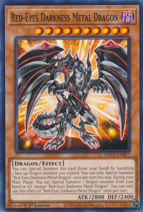 Red-Eyes Darkness Metal Dragon HAC1-EN017 card from Hidden Arsenal: Chapter 1
