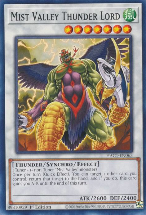 Mist Valley Thunder Lord HAC1-EN063 card from Hidden Arsenal: Chapter 1