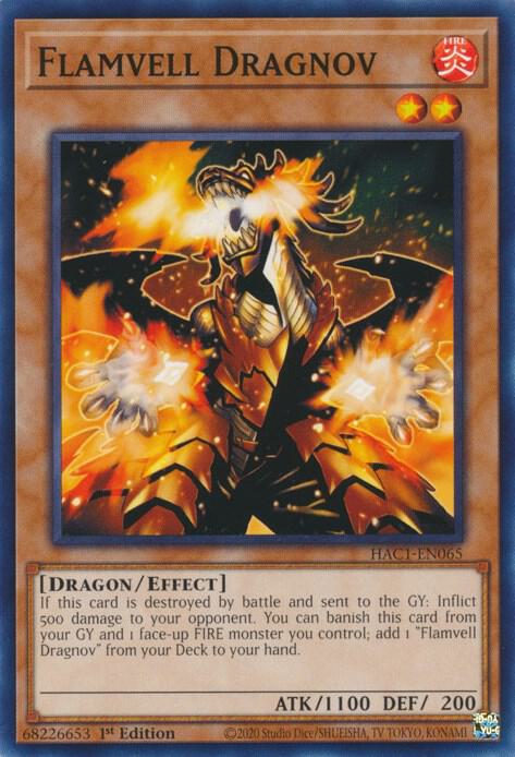 Flamvell Dragnov HAC1-EN065 card from Hidden Arsenal: Chapter 1