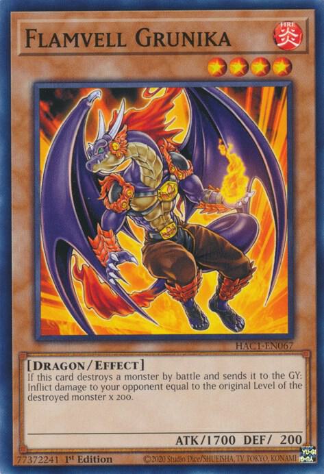 Flamvell Grunika HAC1-EN067 card from Hidden Arsenal: Chapter 1