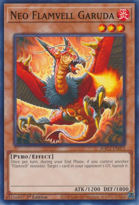 Neo Flamvell Garuda HAC1-EN072 card from Hidden Arsenal: Chapter 1