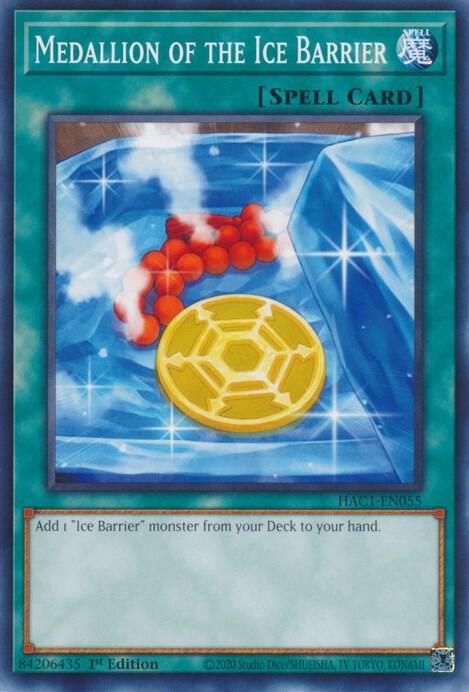 Medallion of the Ice Barrier HAC1-EN055 card from Hidden Arsenal: Chapter 1
