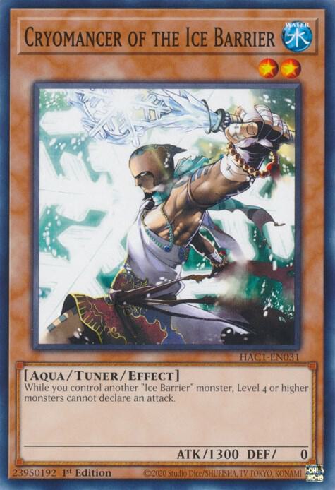 Cryomancer of the Ice Barrier HAC1-EN031 card from Hidden Arsenal: Chapter 1